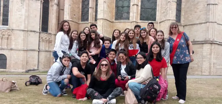 school group on a guided tour