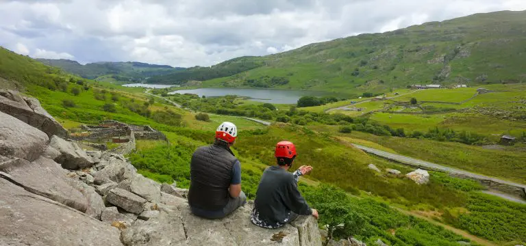 school pupils on a cliff edge