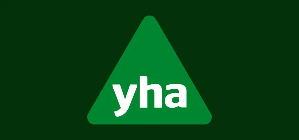 Accommodation YHA North East 4 Youth Hostel Logo dark green and white