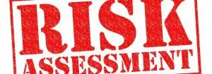 risk assessment text in red capitals