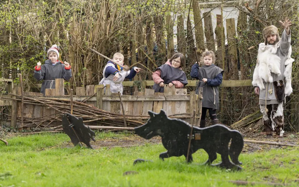 Murton Park Historical Immersive Experiences York 8 school children doing archery