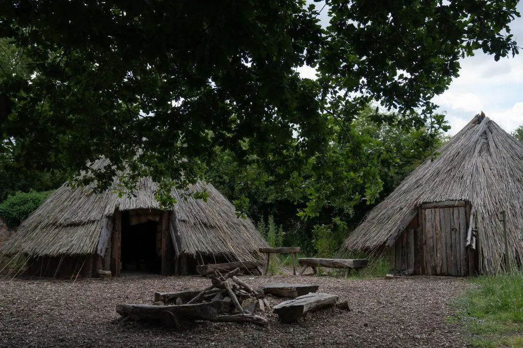 wooden huts at Murton historical park