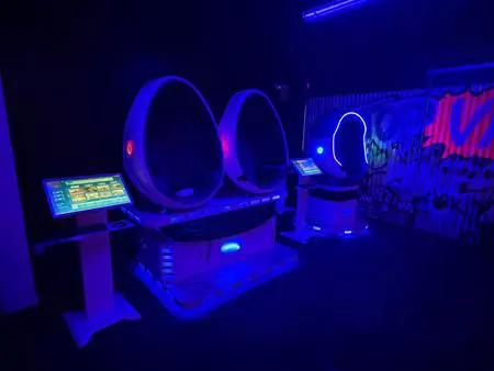 interactive games machines in a canteen area