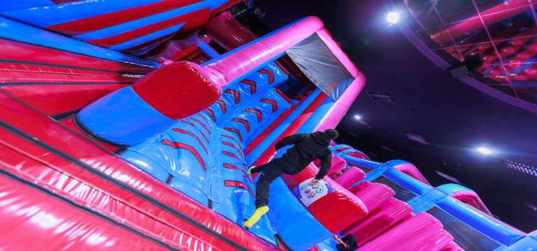 inflatable indoor assault play slide