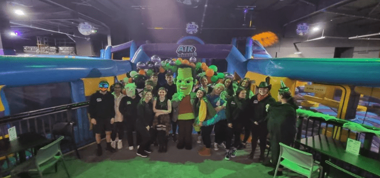 inflatable school trip adventure park for pupils