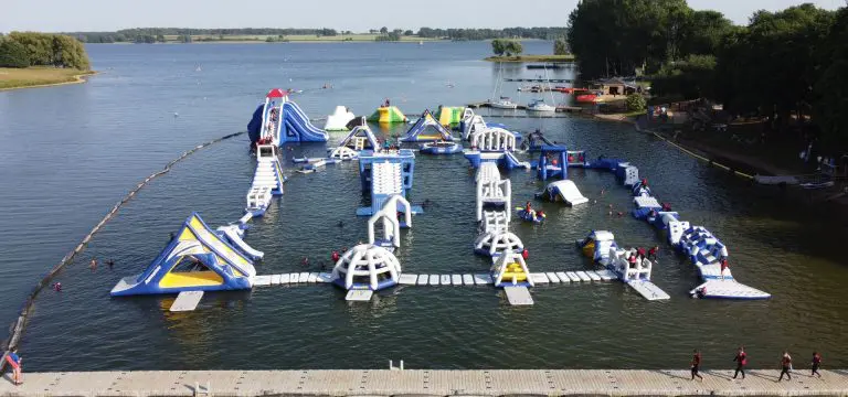 over view of a water assault course