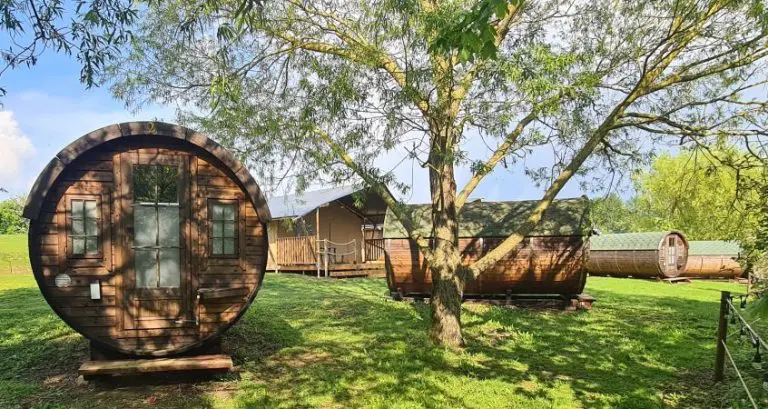 image log cabins in a filed at Adventure 4 You Outdoor Activity Centre