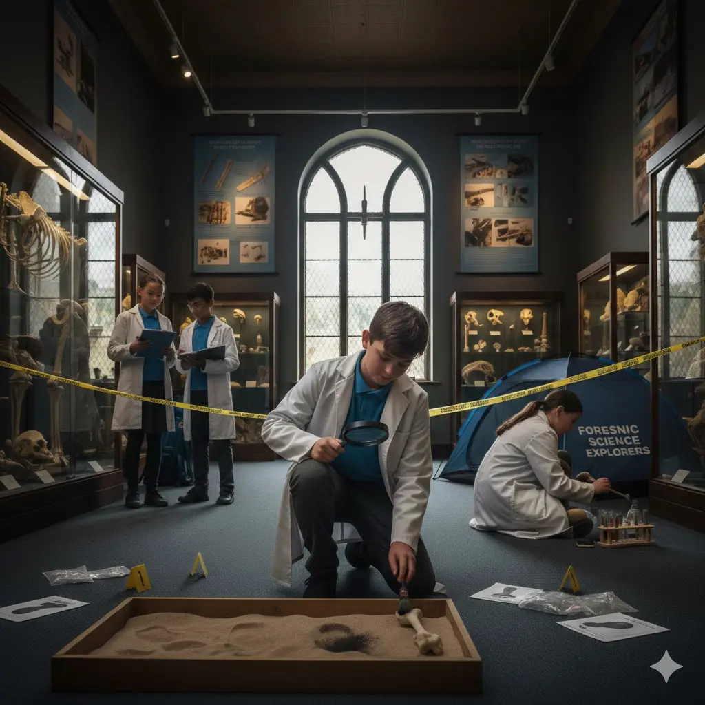 WE THE CURIOUS Forensics Academy Day Trip Experience 1 school trip pupils doing Forensics