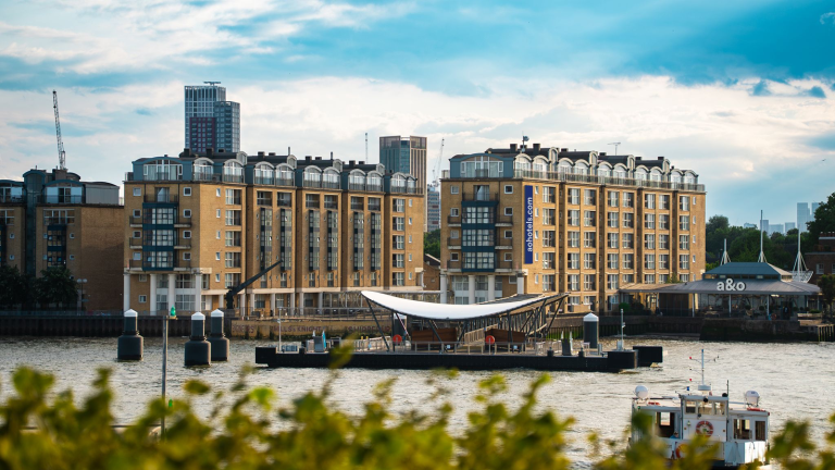 front view of hostel block at docklands London