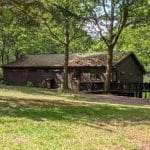 log cabin in the woods