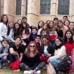 school group on a guided tour