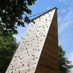 wooden climbing tower at Cuffley adventure centre