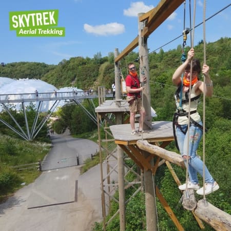 pupils on a high ropes course at Eden