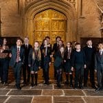 school group walking around a Harry Potter exhibition