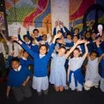 group of primary school pupils at Liverpool Music experience