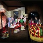 school group on an indoor Wallace and Gromit themed ride