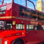 London traditional red bus