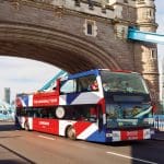 tour coach by London bridge