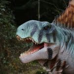 large plastic model of a T Rex dinosaur
