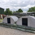 World War two Metal Bunkers and sand bags around them