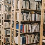indoor storage room with computer game books