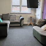 indoor social area with sofas and tables