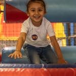 primary school pupil on an indoor soft play area