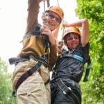 school pupils abseiling