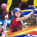 school trip pupil in a sailing boat