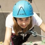 pupil on a climbing frame at an activity centre