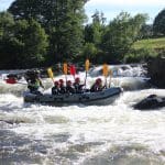 white water rapids of a fast flowing river in Lake district