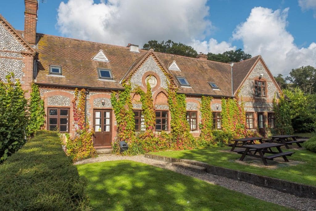 Aylmerton environmental building in the country with outside study areas for school trip groups