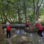 image of pupils doing an assault course at Adventure 4 You Outdoor Activity Centre