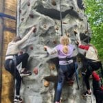 image of secondary pupils mobile climbing wall at Adventure 4 You Outdoor Activity Centre