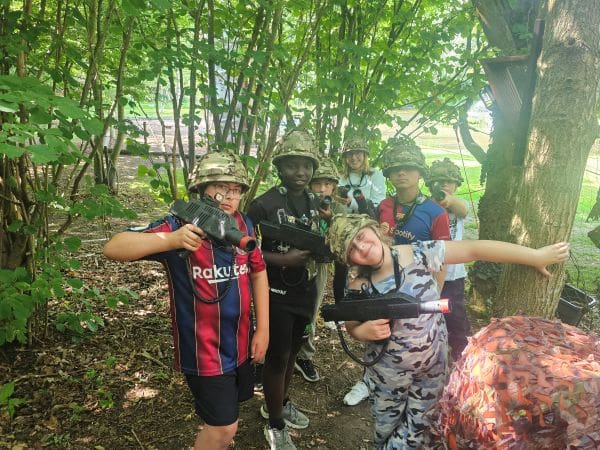 image of student group laser tag at Adventure 4 You Outdoor Activity Centre Northamptonshire