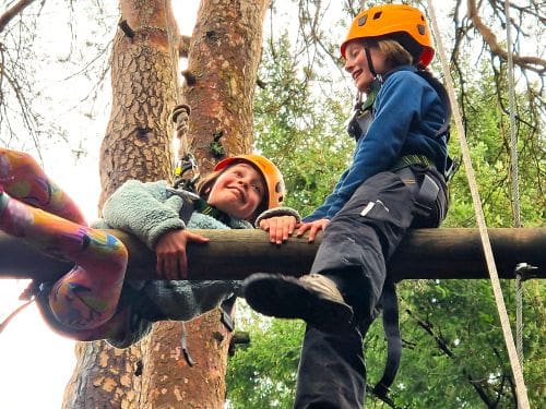 pupils on log tower high top course