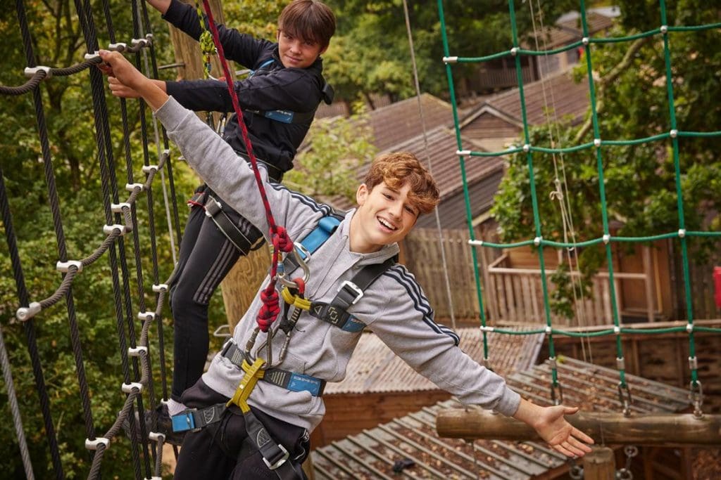secondary school pupil on a high ropes course