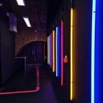 3D light hallway at an immersive experience activity centre