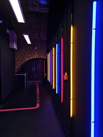 3D light hallway at an immersive experience activity centre