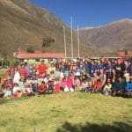 school pupils in a group on a expedition trip