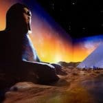 3D wall depicting pyramids of Giza's colossal Pyramids and Great Sphinx