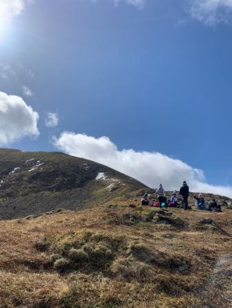 school group outdoors in Perthshire Scotland