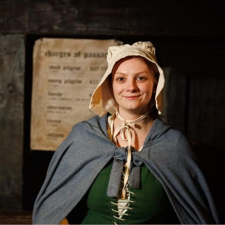 actor dressed up as middle ages lady