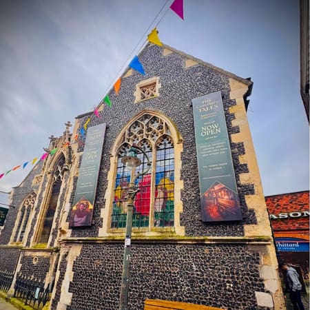 external side image of the church building in Canterbury