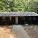wooden lodge accommodation block Bentley Copse