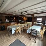 indoor dining area for with tables and chairs